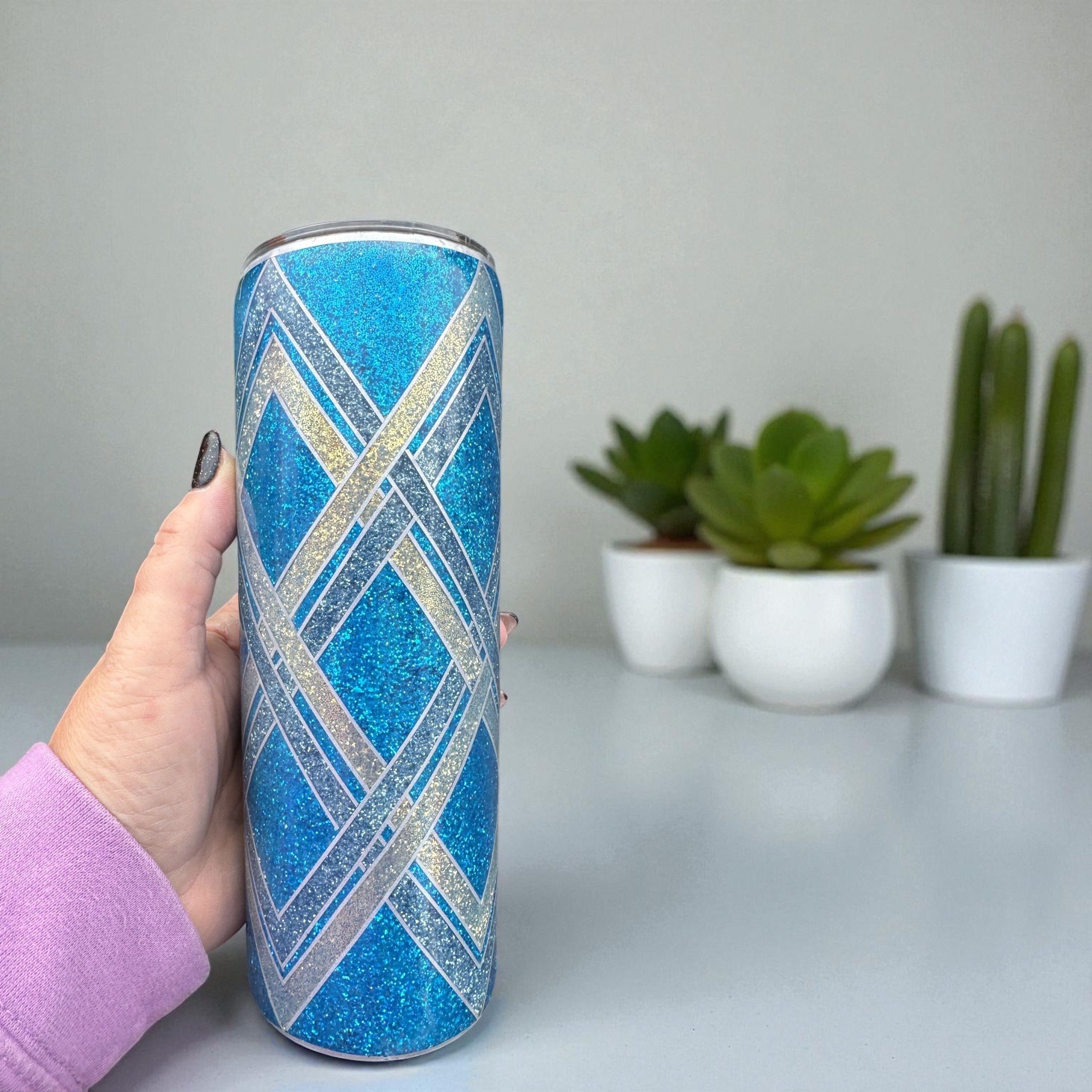 Blue Crossed Diamonds