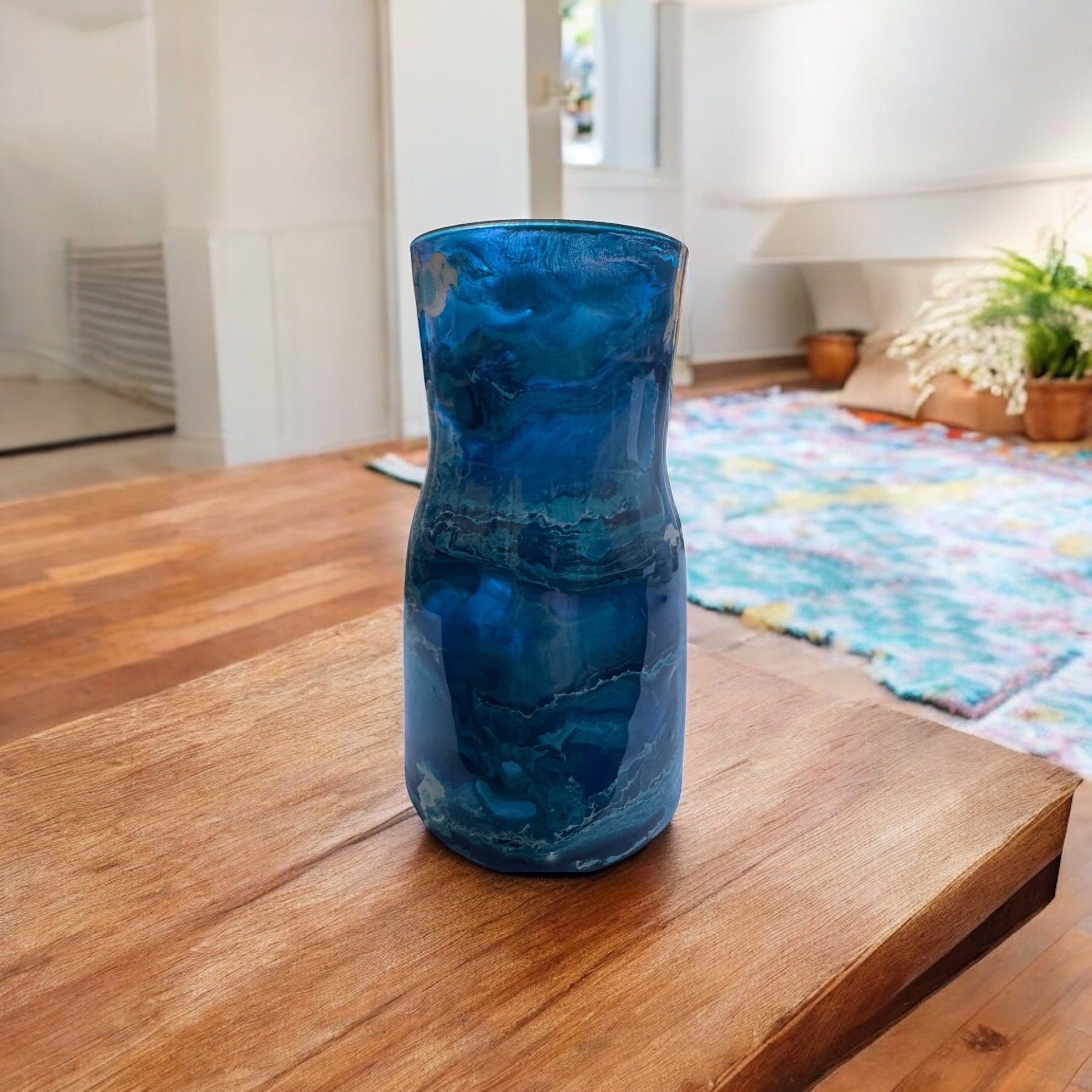 Unique Shaped Vase - Handcrafted Resin Art Design