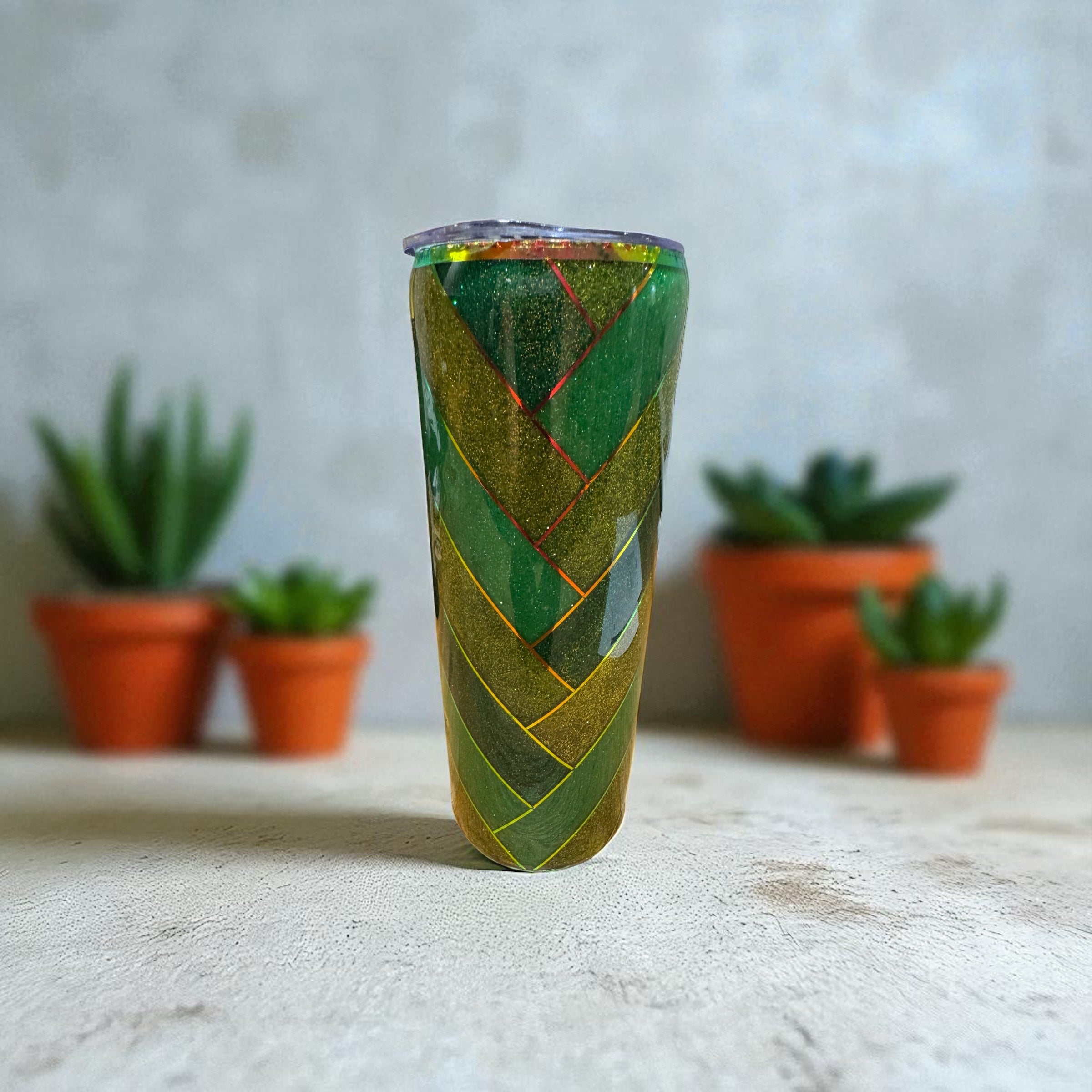 Large Herringbone 20oz skinny tumbler